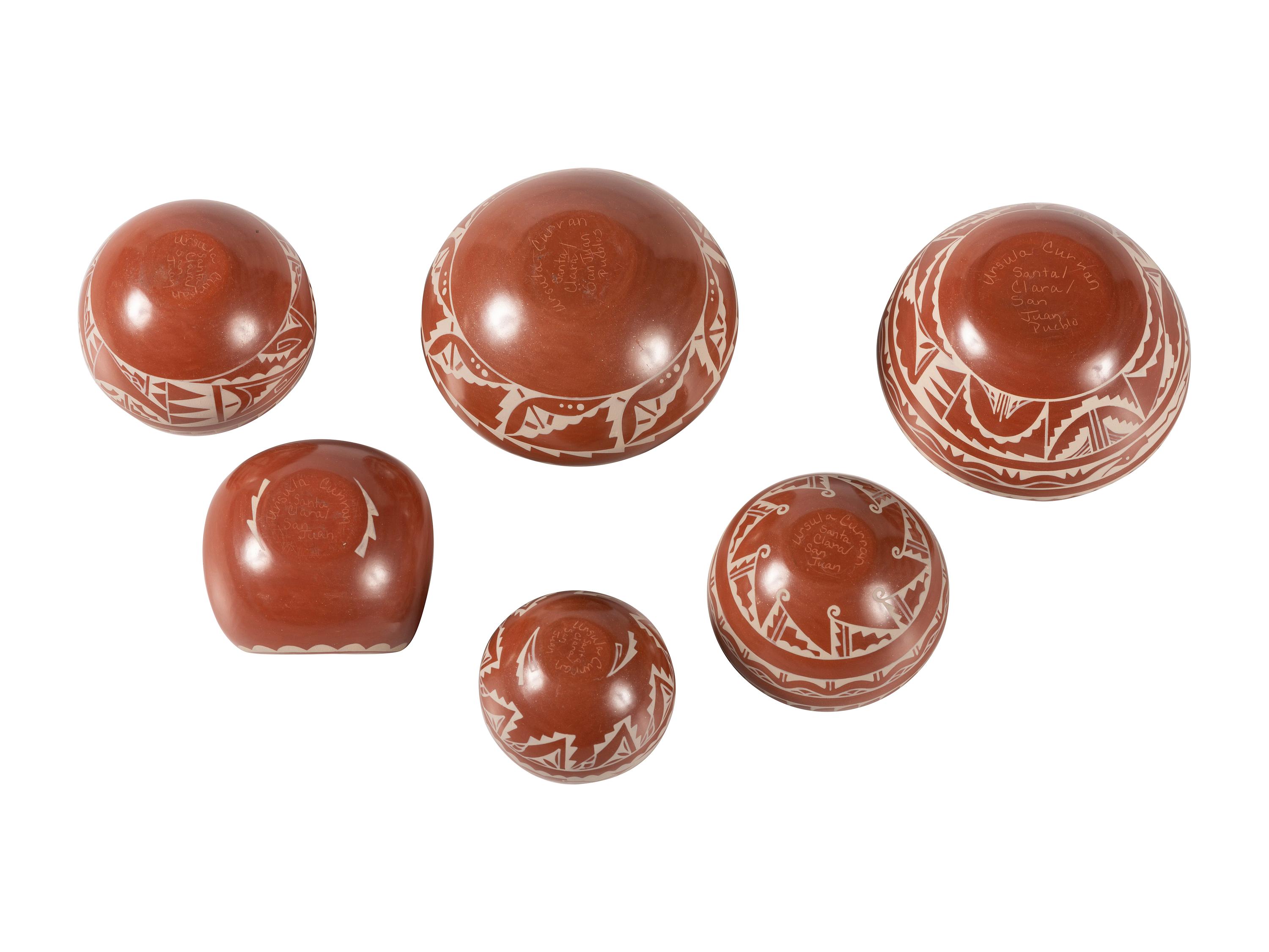 Miniature White-on-Red Pottery Jars