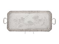 A Chinese Export Silver Serving Tray