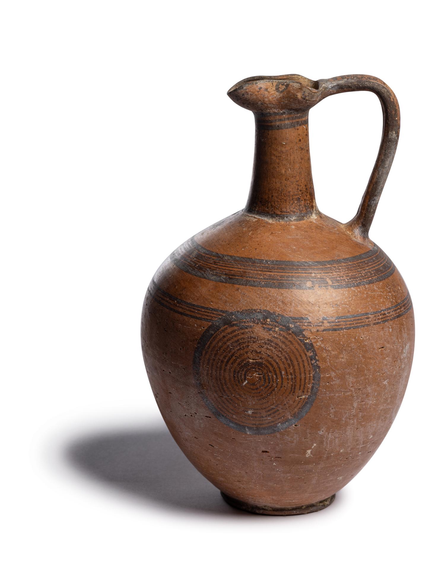 A Cypriot Black‑on‑Red II Ware Jug