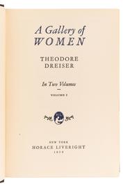 DREISER, Theodore (1871-1945). A Gallery of Women . New York: Horace Liveright, 1929.