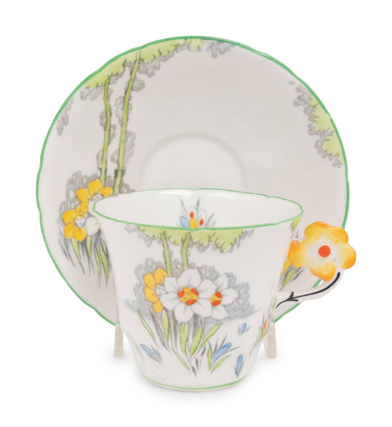 A Collection of Porcelain Cups and Saucers