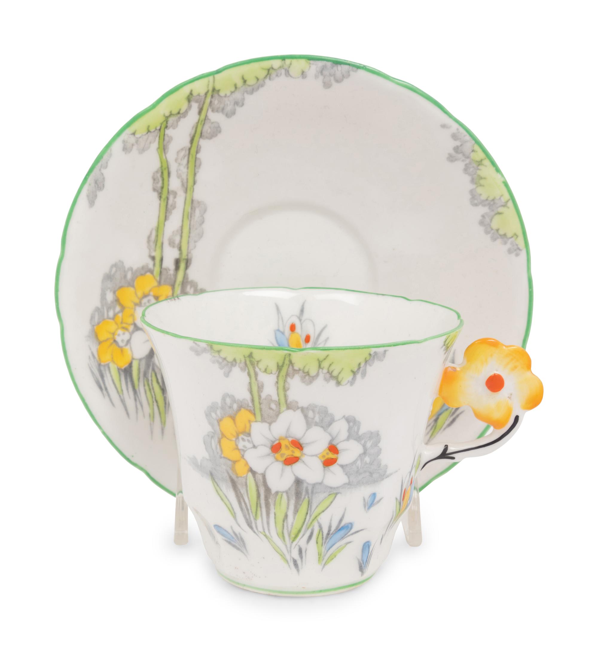 A Collection of Porcelain Cups and Saucers