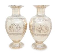 A Pair of Large French Silver Vases