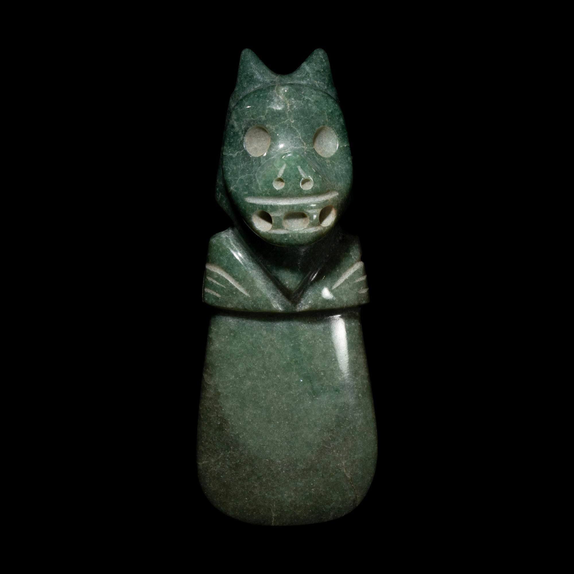 A Costa Rican Jade Axe-God Pendant