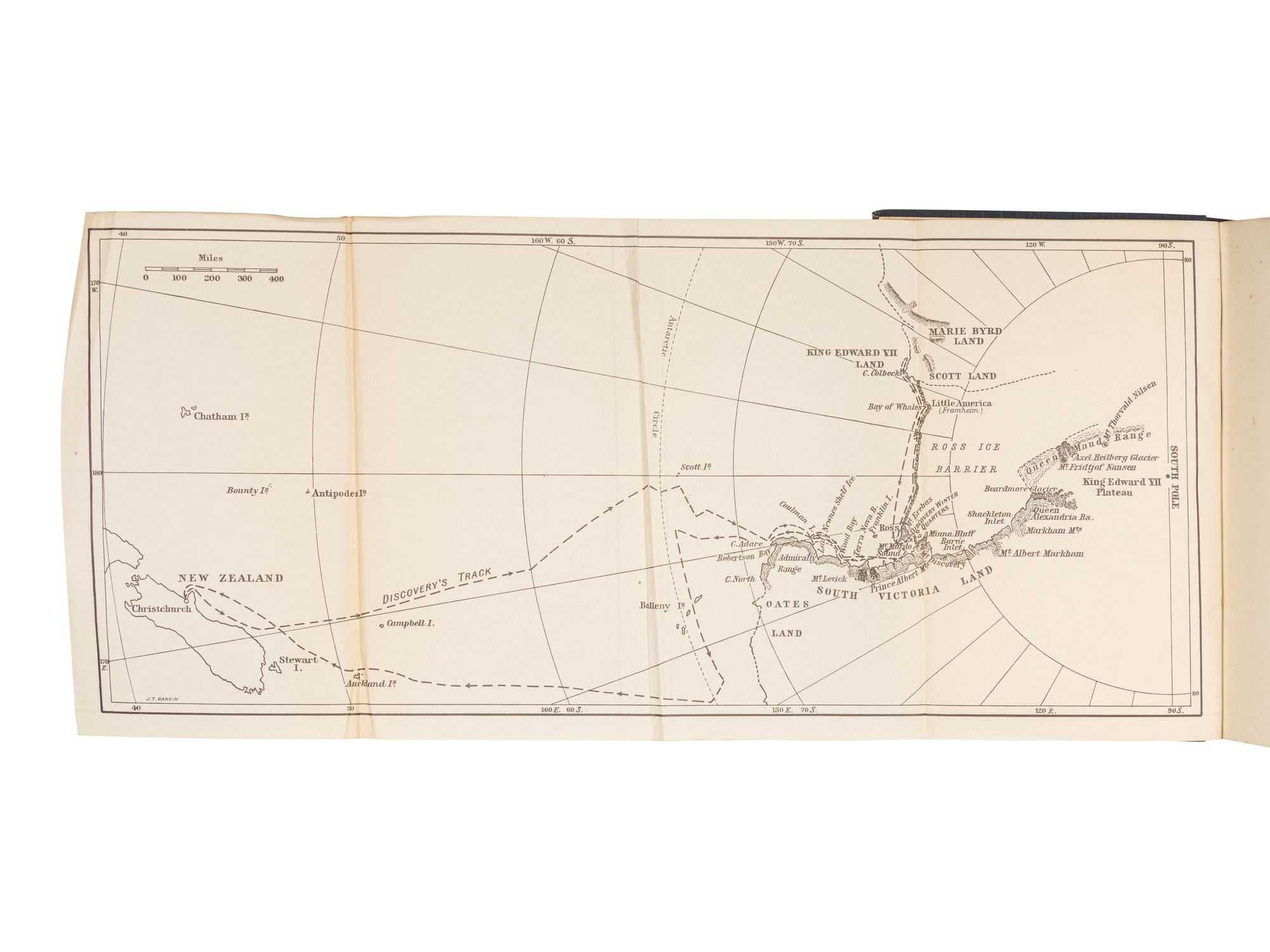 [BRITISH NATIONAL ANTARCTIC EXPEDITIONS]. A group of 5 works regarding the Southern Cross Expedition (1898-1900), Discovery Expedition (1901-1904), and Terra Nova Expedition (1910-1914), comprising: