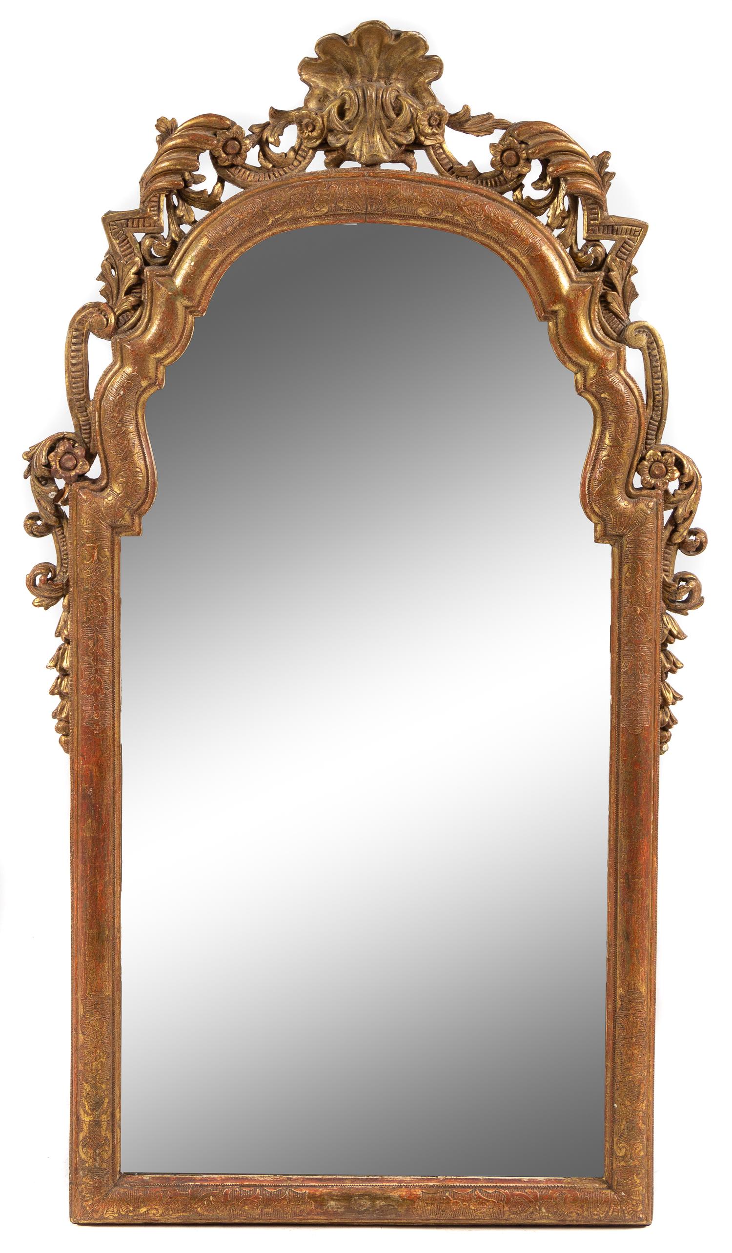 A Queen Anne Style Giltwood Pier Mirror