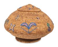 Alaskan Lidded and Beaded Basket