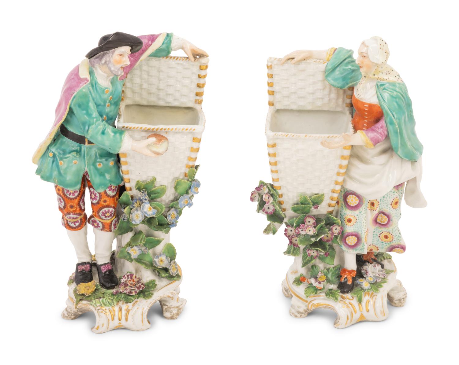 A Pair of Chelsea Porcelain Figures
