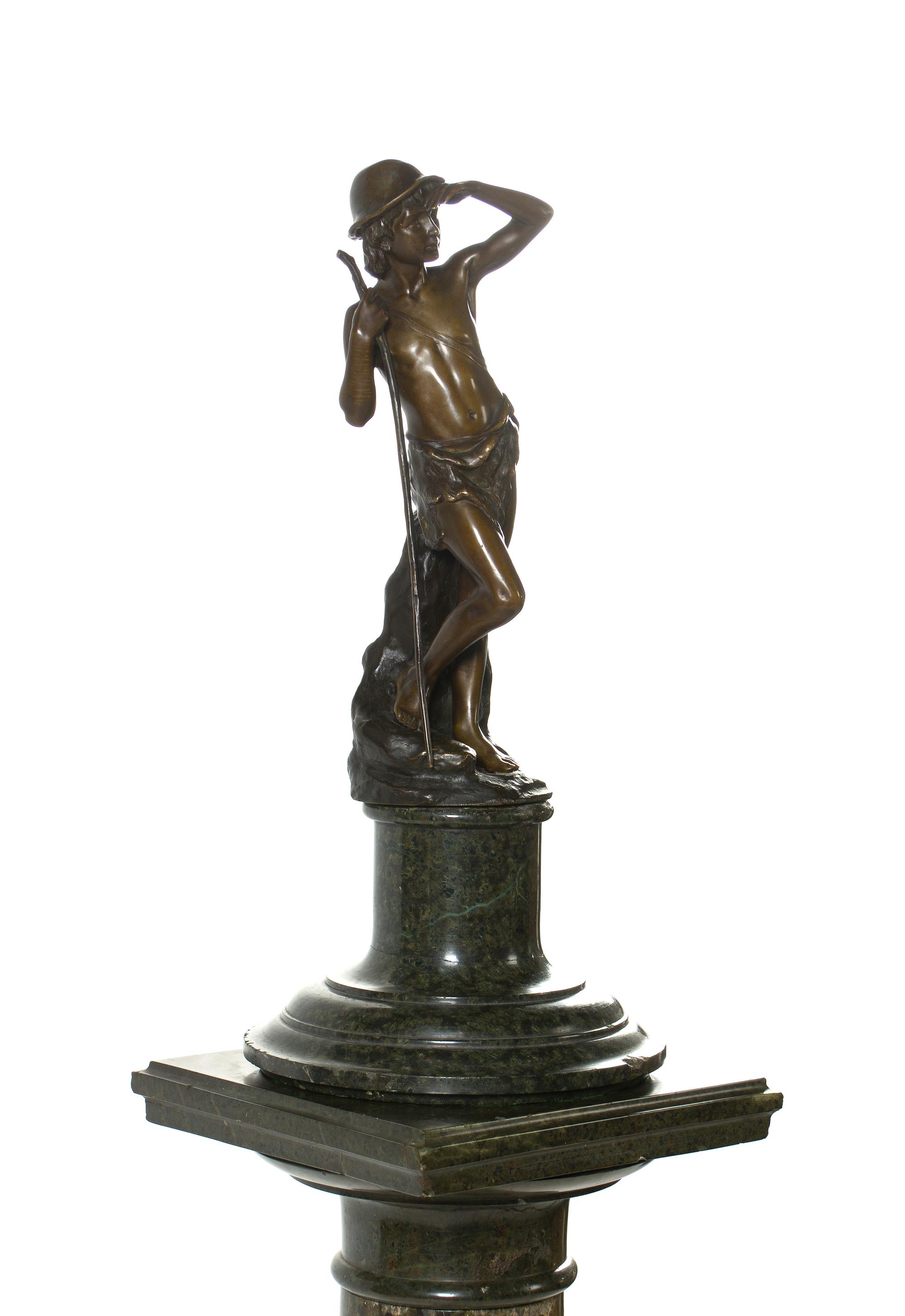 A German Bronze Figure, after Rudolf Kaesbach (1873-1955), Height of figure 14 1/4 inches.