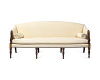 A Federal Inlaid Mahogany And Burl Maple Sofa