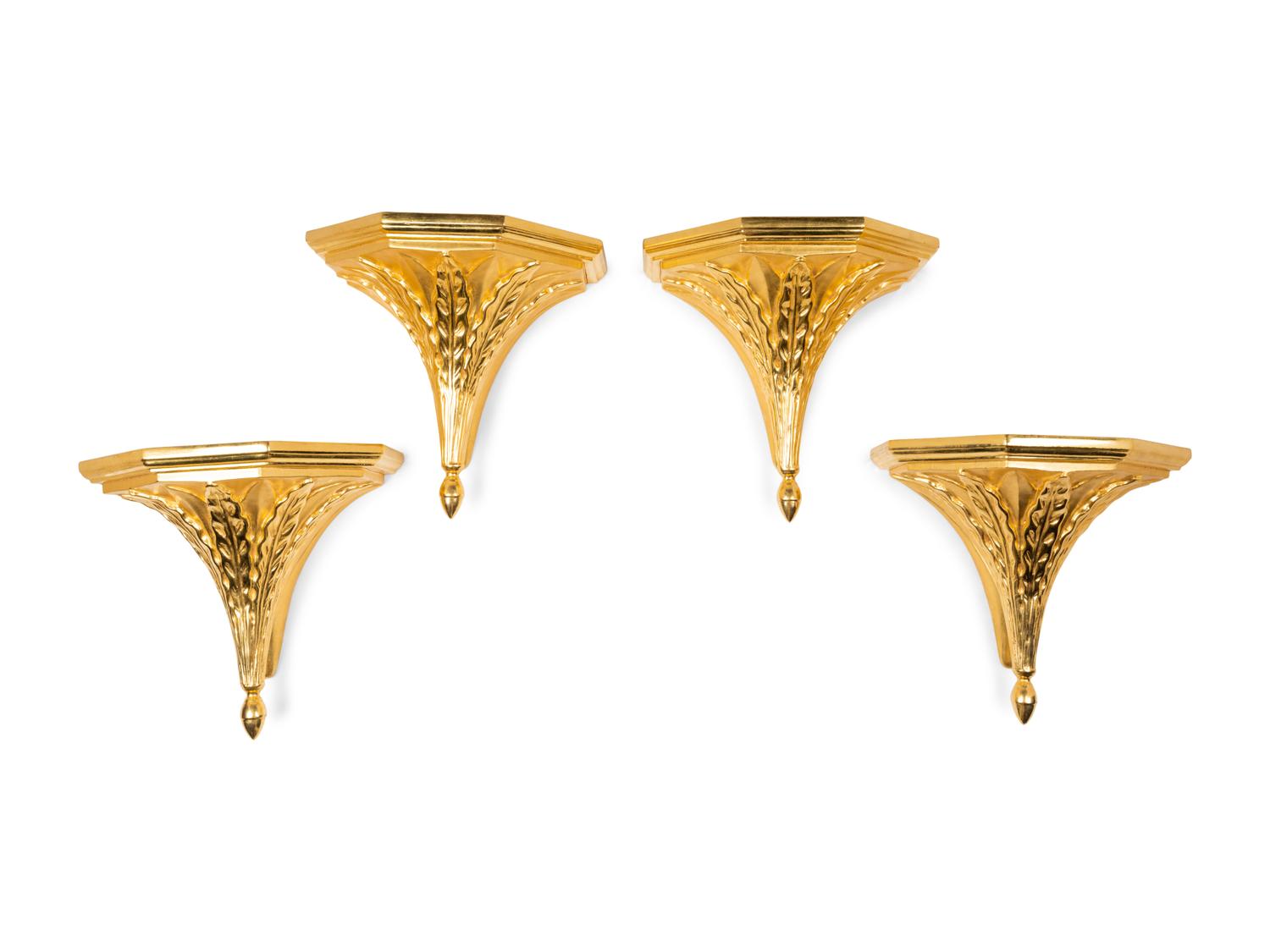 A Set of Four Italian Giltwood Brackets