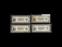 A Group of Four Series 1918 FRBN $1 Notes