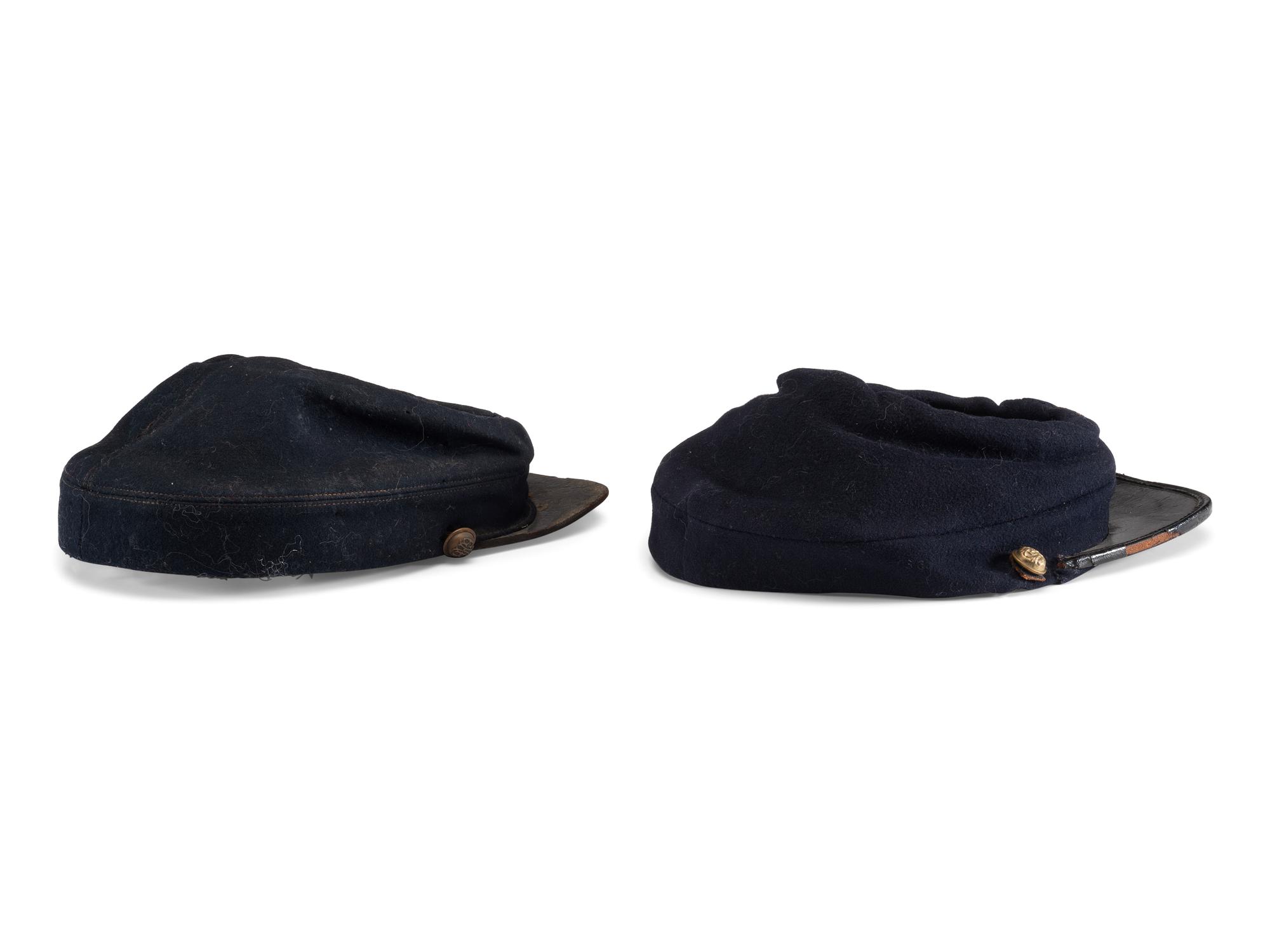 [CIVIL WAR - GRAND ARMY OF THE REPUBLIC]. Pair of GAR kepis with insignia.