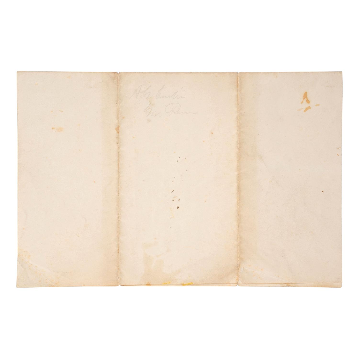[CIVIL WAR]. A group of Civil War letters and ephemera representing multiple soldiers, a war-date governor, and including Andersonville POW letter from Private Samuel W. Armington (1837-1913), Co. D, Massachusetts 15th Infantry.