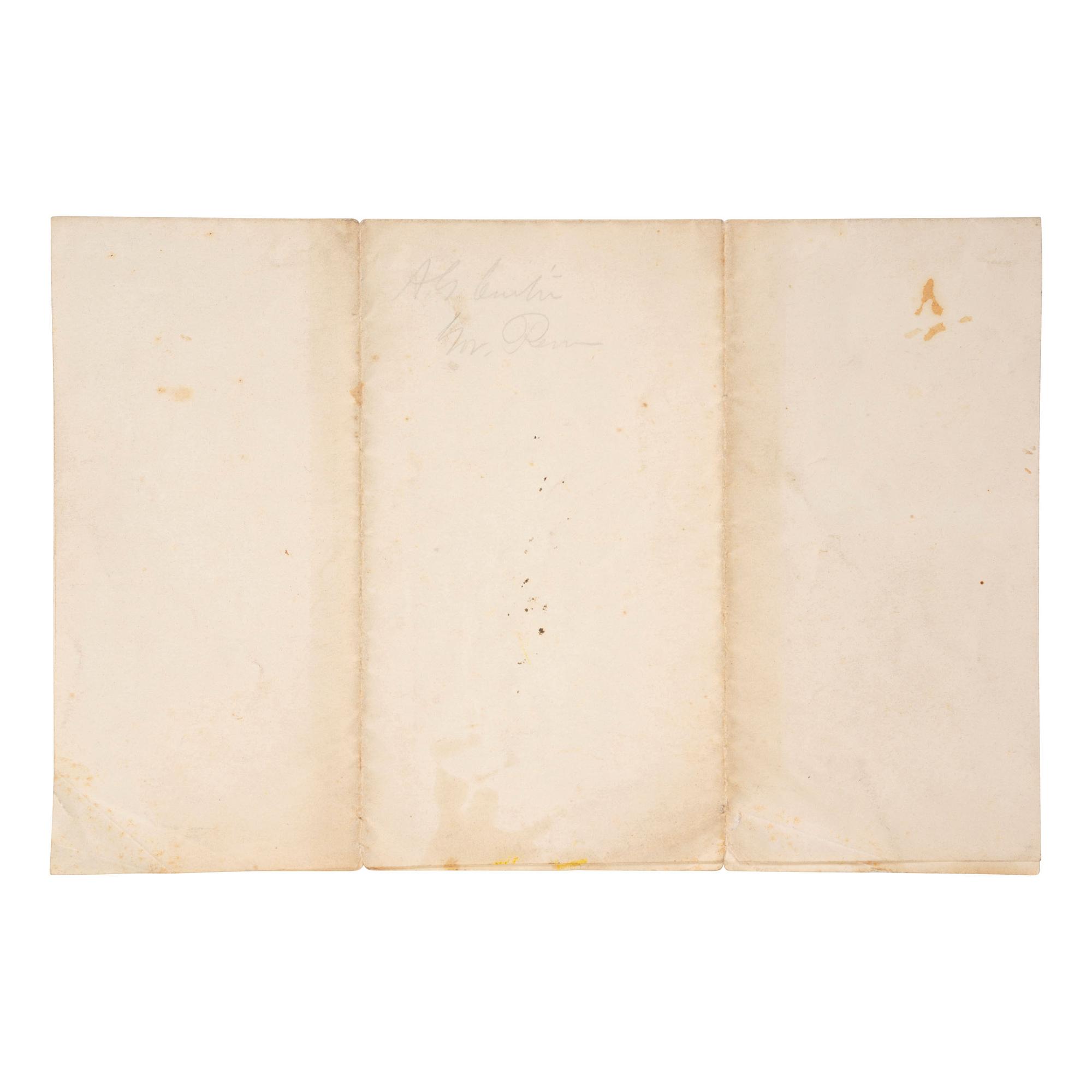 [CIVIL WAR]. A group of Civil War letters and ephemera representing multiple soldiers, a war-date governor, and including Andersonville POW letter from Private Samuel W. Armington (1837-1913), Co. D, Massachusetts 15th Infantry.