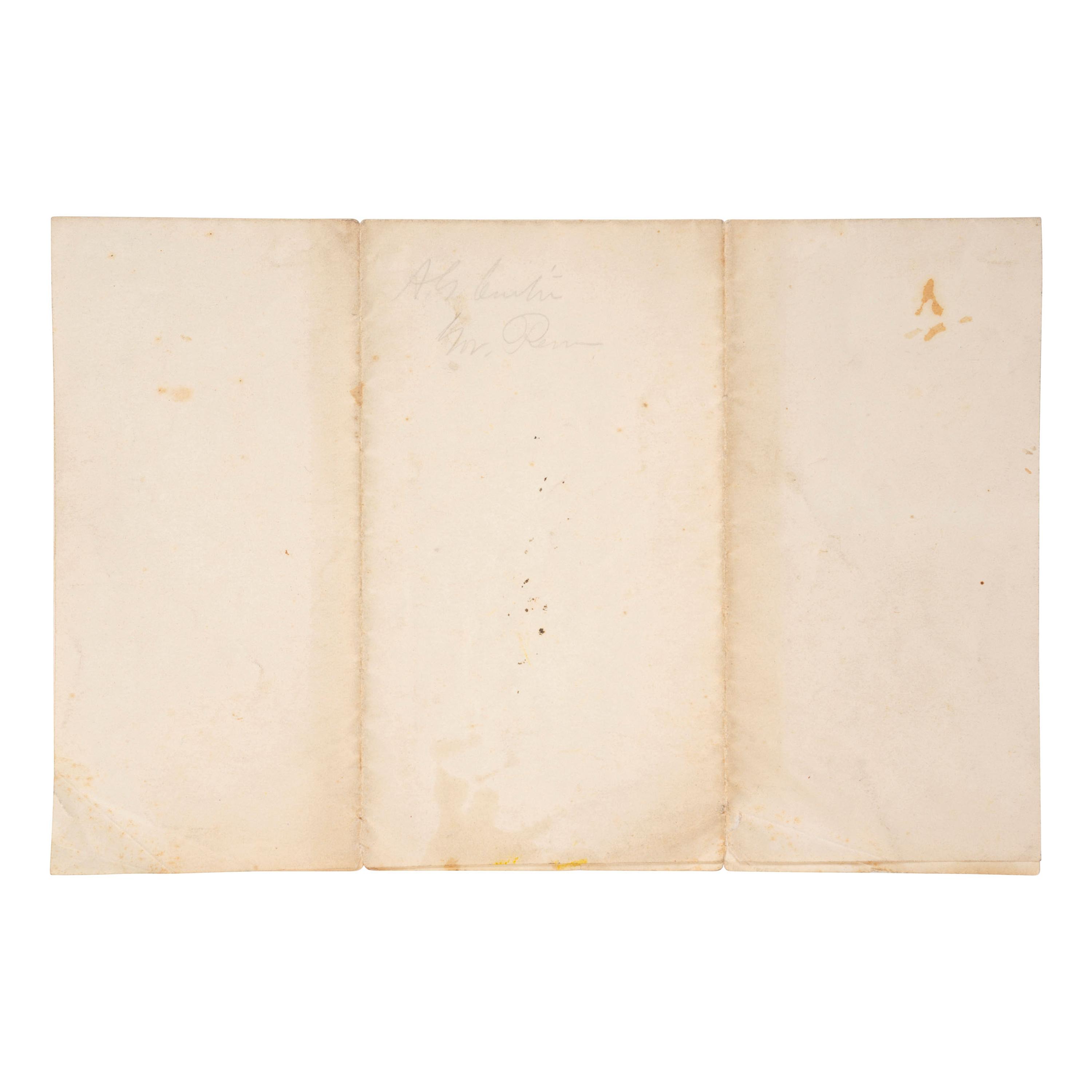 [CIVIL WAR]. A group of Civil War letters and ephemera representing multiple soldiers, a war-date governor, and including Andersonville POW letter from Private Samuel W. Armington (1837-1913), Co. D, Massachusetts 15th Infantry.