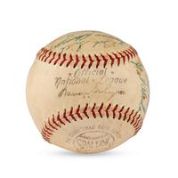 A 1955 Boston Red Sox Team Signed Autograph Baseball