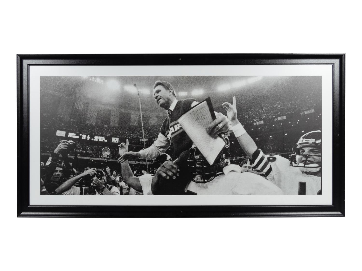 A Mike Ditka Super Bowl XX Victory Large Format Photograph Formerly Displayed at Mike Ditka's Restaurant