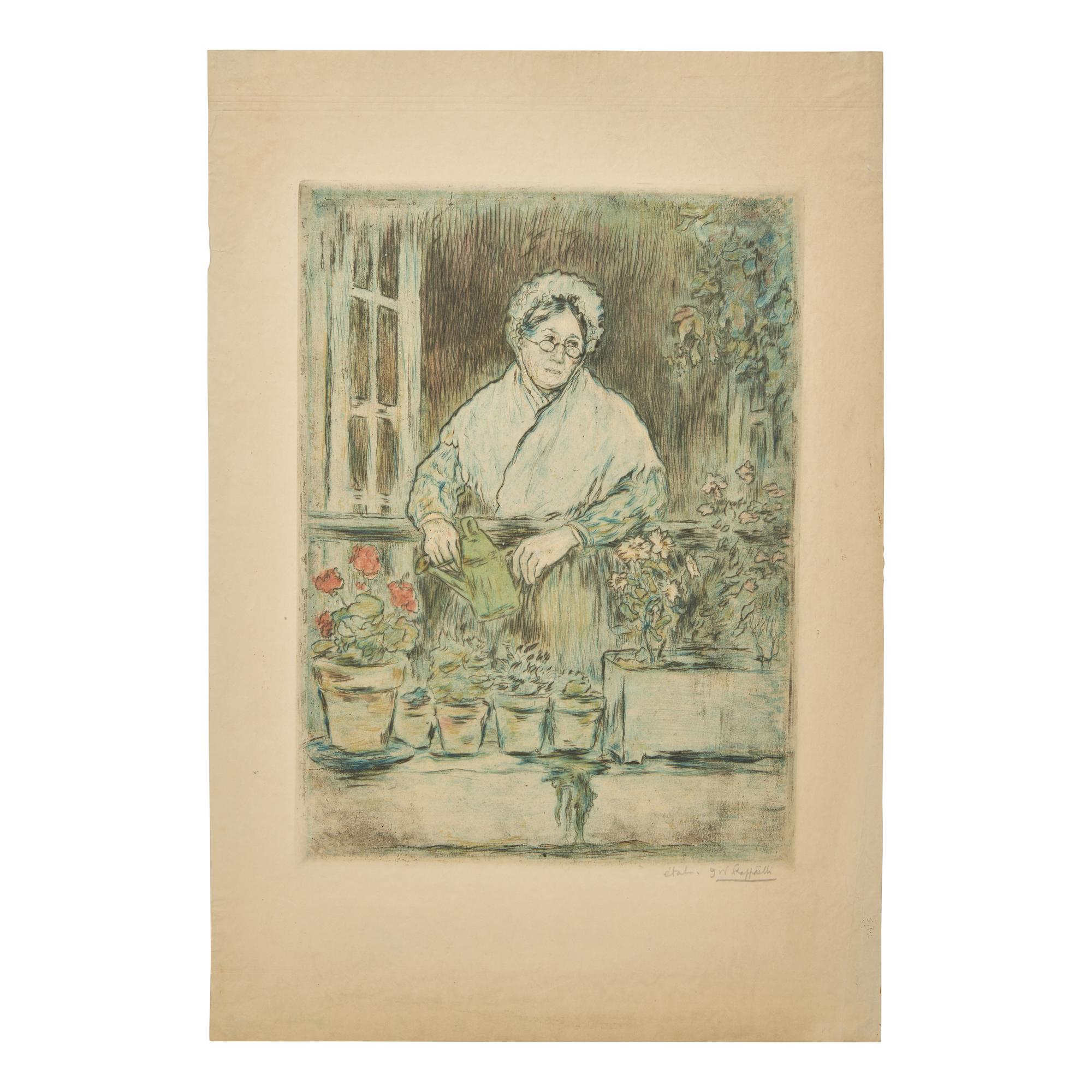 Jean François Raffaëlli (French, 1850–1924) — Le Jardin de la Vieille Fille, 1894