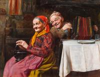 Antonio Zoppi, (Italian, 1860-1926), Nonna y la Fisarmonica