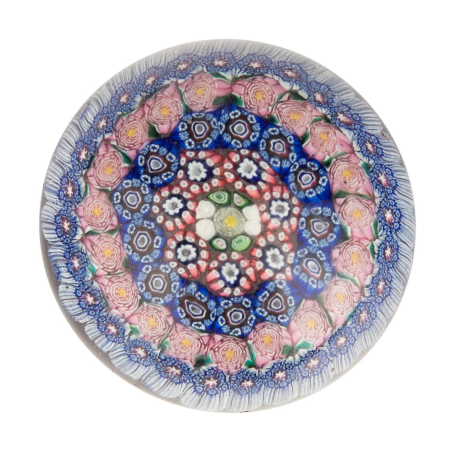 A Clichy Concentric Millefiori Glass Paperweight