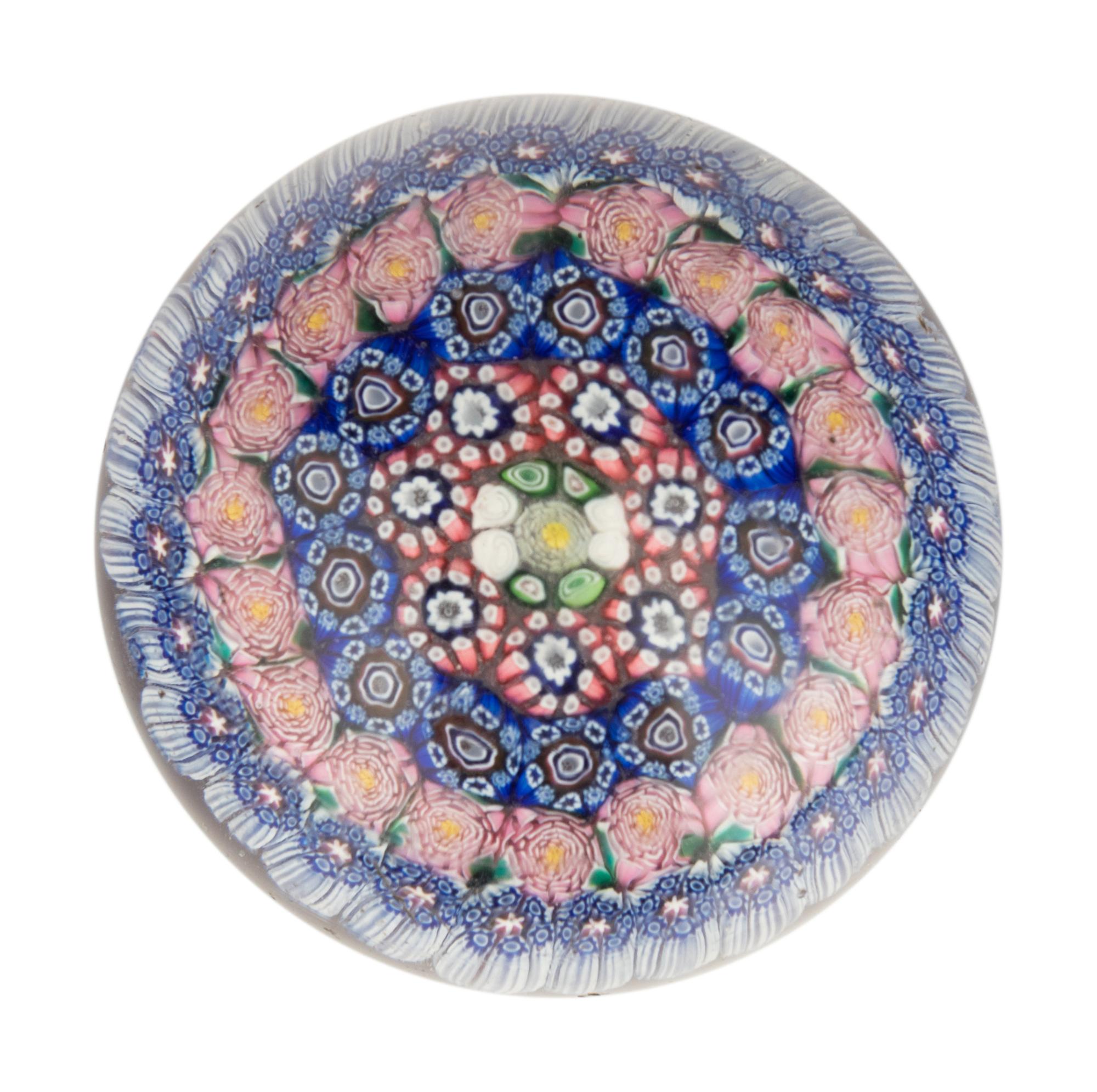 A Clichy Concentric Millefiori Glass Paperweight