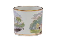 Four Painted Porcelain Articles and a Transferware Plate