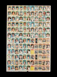 An Uncut Sheet of 1972 Topps Baseball Cards Featuring Nolan Ryan