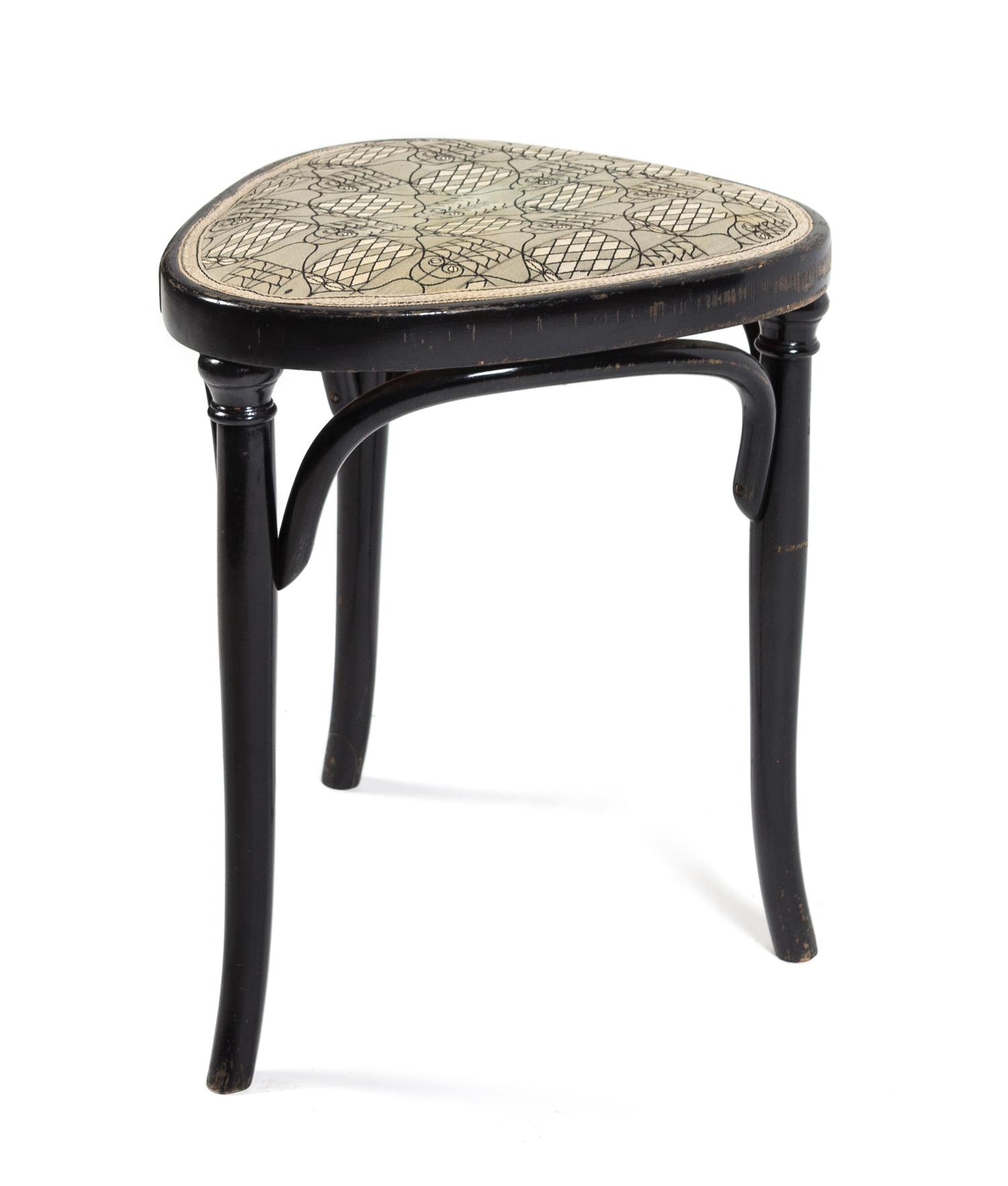 J. & J. Kohn, EARLY 20TH CENTURY, an ebonized wooden stool