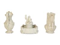 Three Bisque Porcelain Table Articles