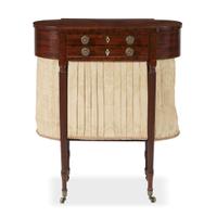 Federal figured mahogany astragal-ended work table Philadelphia, PA, circa 1810