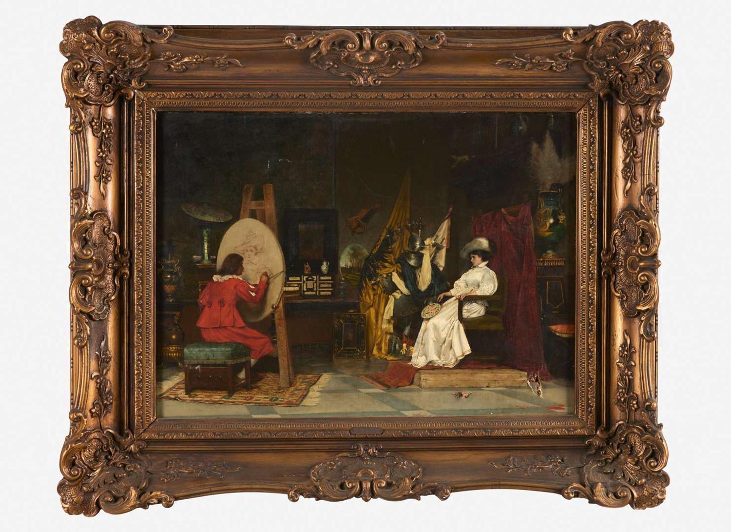 Arturo Ricci (Italian,1854–1919) - Artist and Model in the Studio