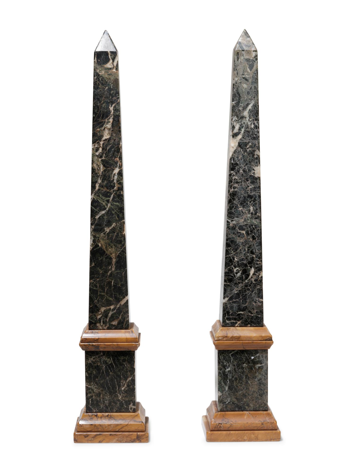 A Pair of Marble Obelisks