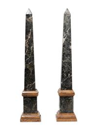 A Pair of Marble Obelisks