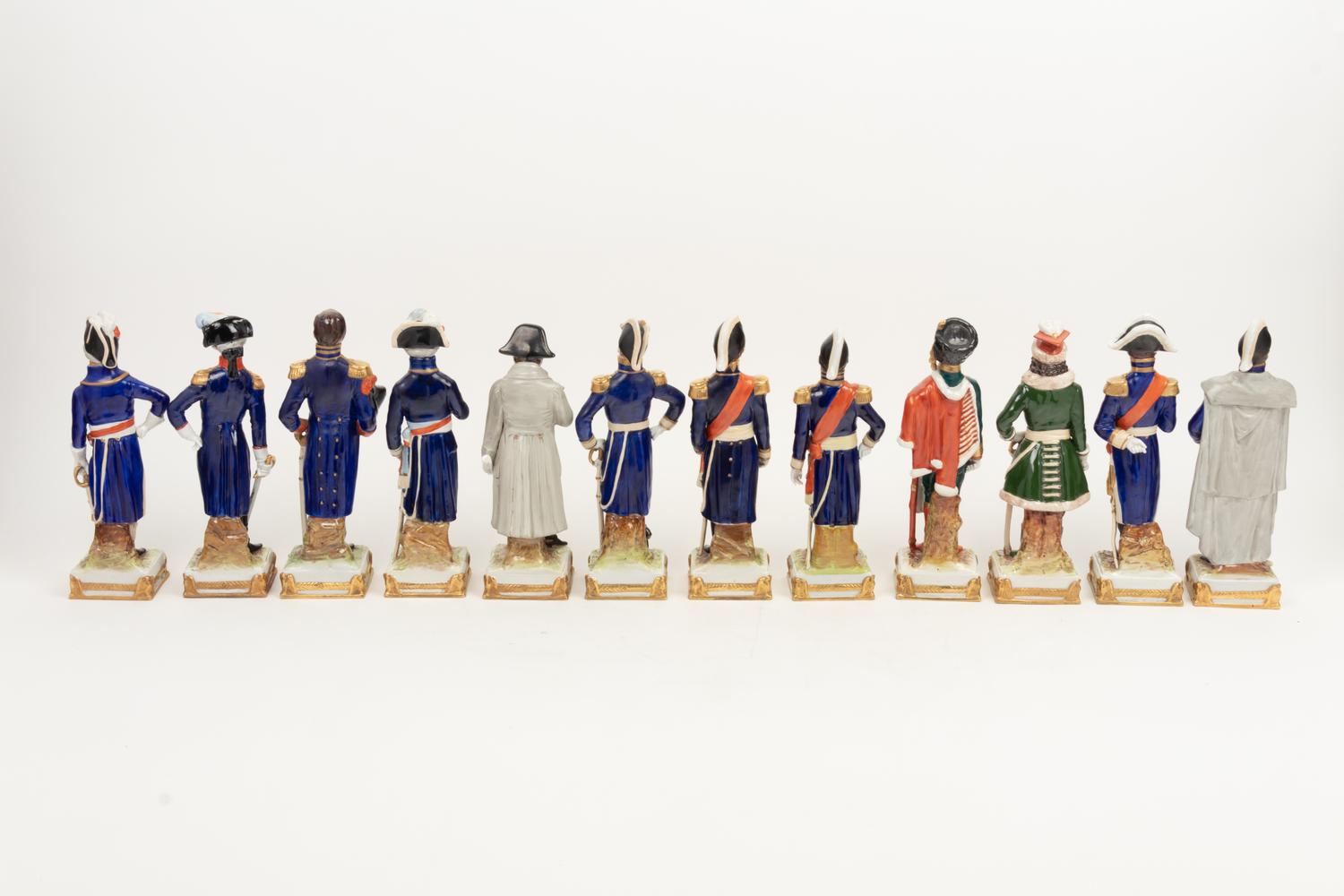 Twelve Scheibe-Alsbach Porcelain Figures of Napoleonic Soldiers