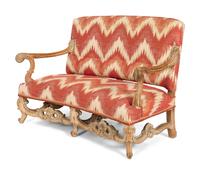 A Louis XIV Style Cerused Oak Settee