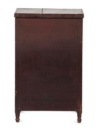 A Country Brown and Black Painted Five-Drawer Chest