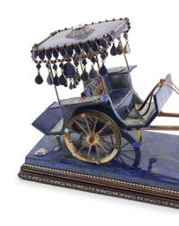 A Jeweled Lapis Lazuli Model of a Chariot and Horse