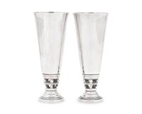 A Pair of Johan Rohde Designed Georg Jensen Silver Vases