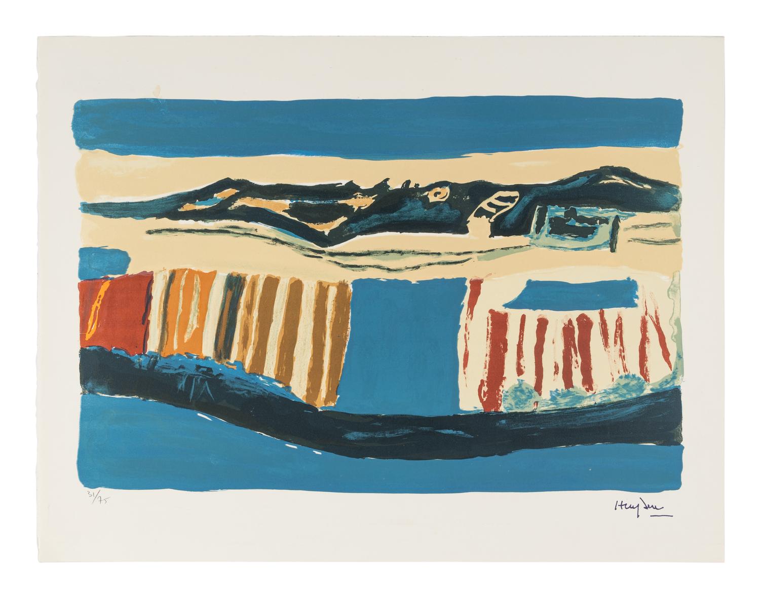 A Group of Four Prints ( Untitled Blue Landscape; Paysage; Nature Morte; Cortablon) , 1969
