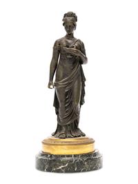 An Empire Patinated Bronze and Ormolu Figure of a Vestal Virgin