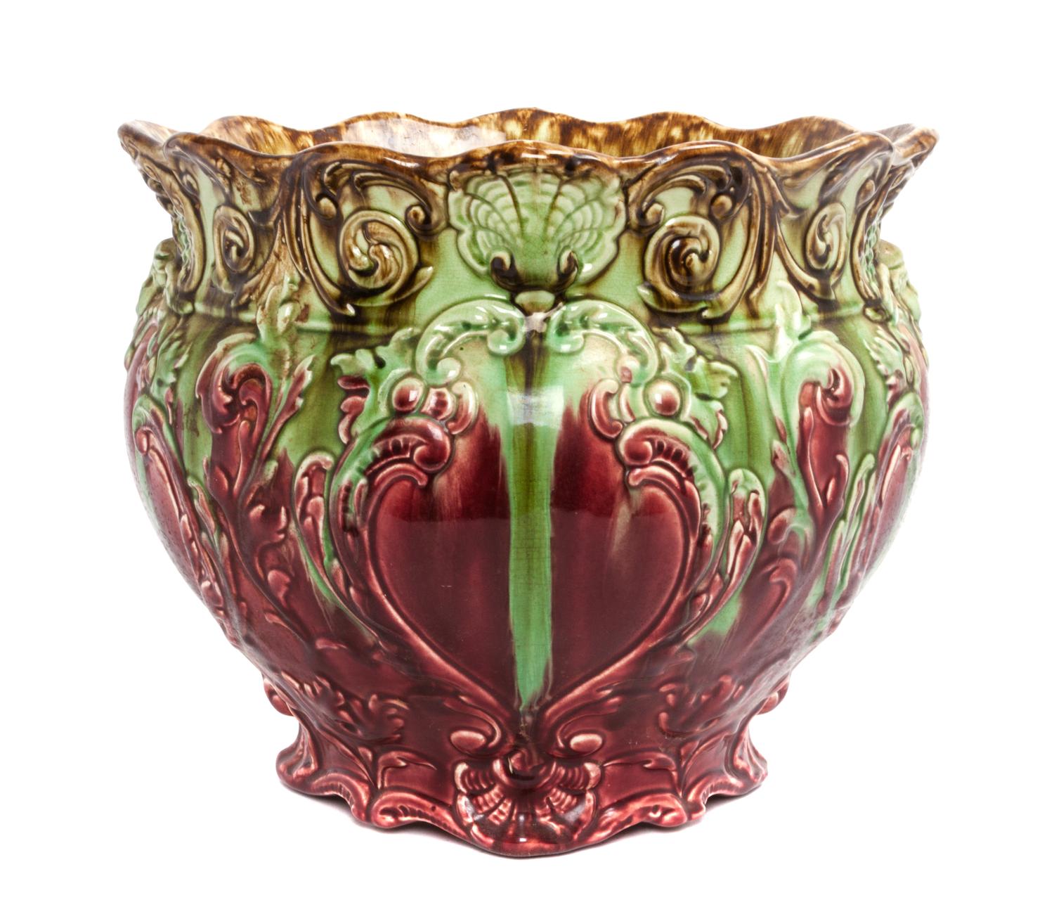 An American Pottery Jardiniere Height 11 1/2 inches.