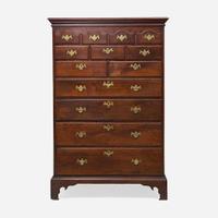 A Chippendale carved walnut tall chest of drawers Probably Chester County, PA, circa 1770