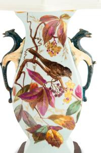 A Pair of Japonesque Porcelain Vases Mounted as Lamps