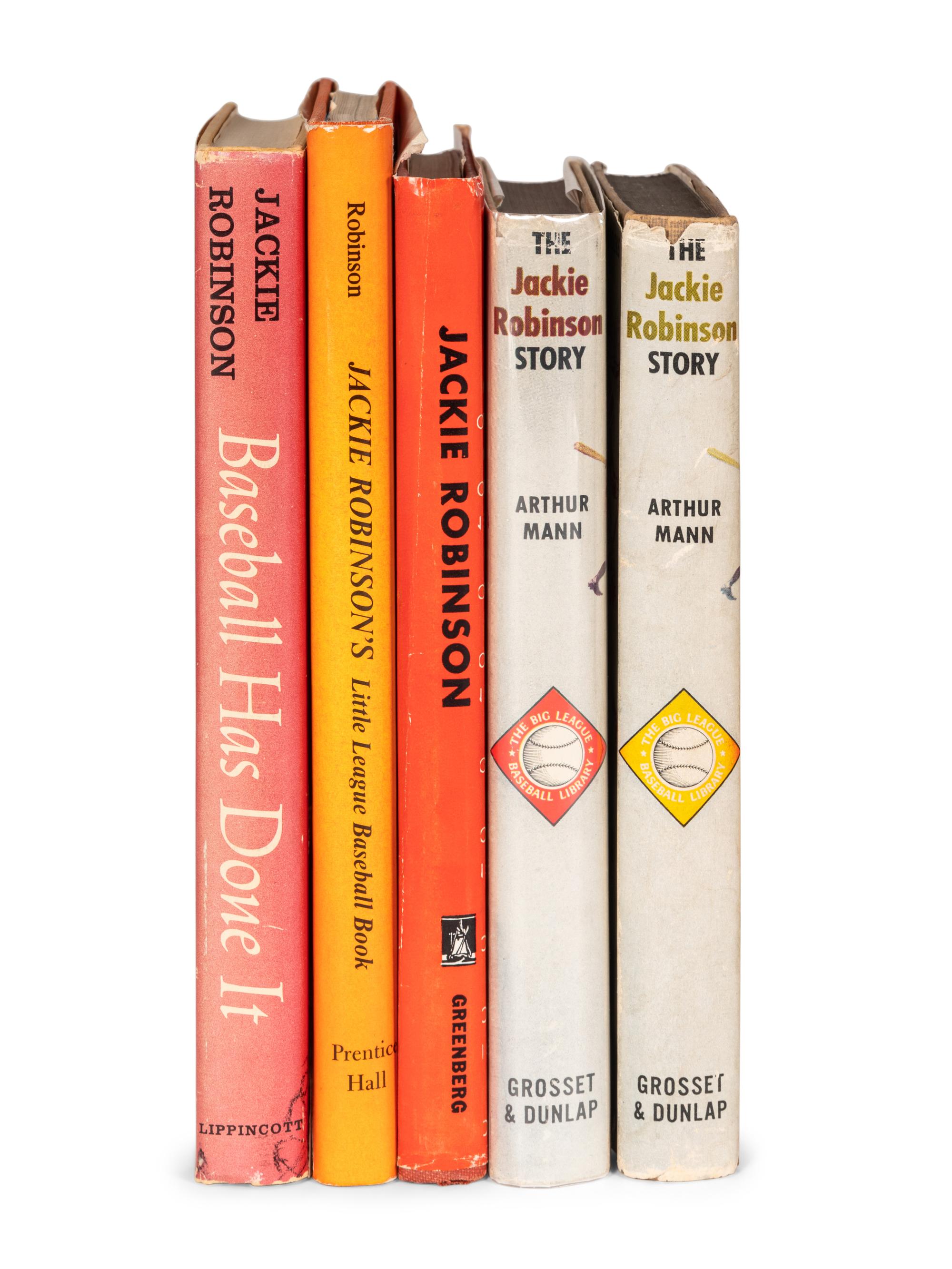 A Group of Five Books Authored By Or About Jackie Robinson,