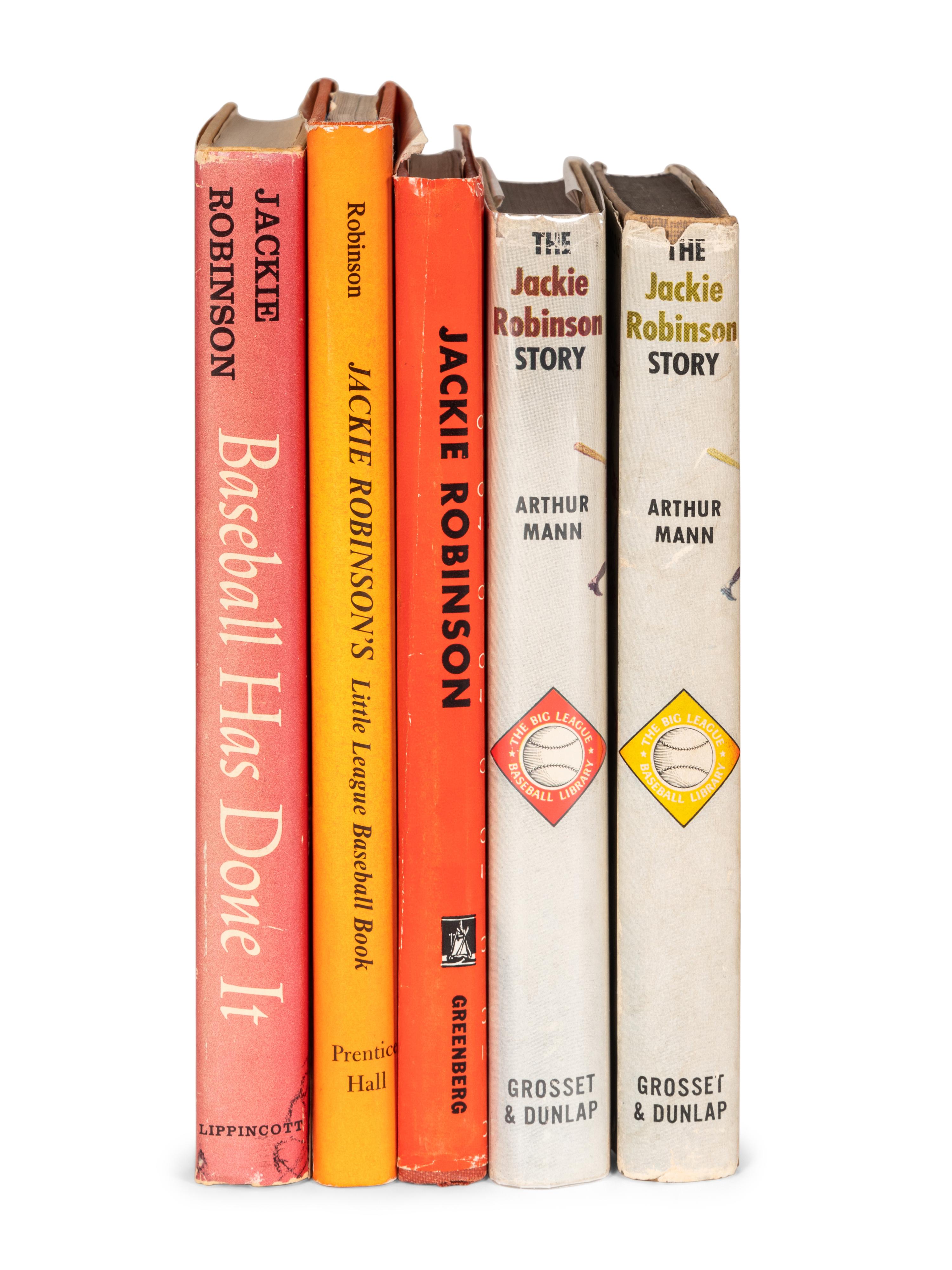 A Group of Five Books Authored By Or About Jackie Robinson,