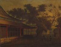 Two Framed Chinese Export Paintings, 19th Century — 清晚期 外銷油畫兩幅