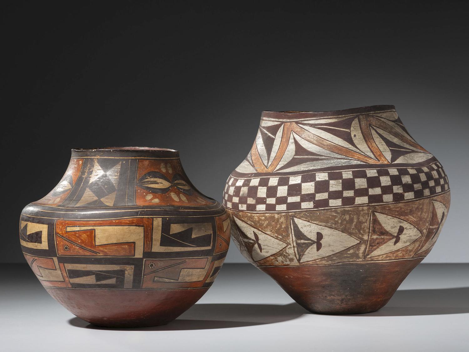 Acoma Polychrome Pottery Jars