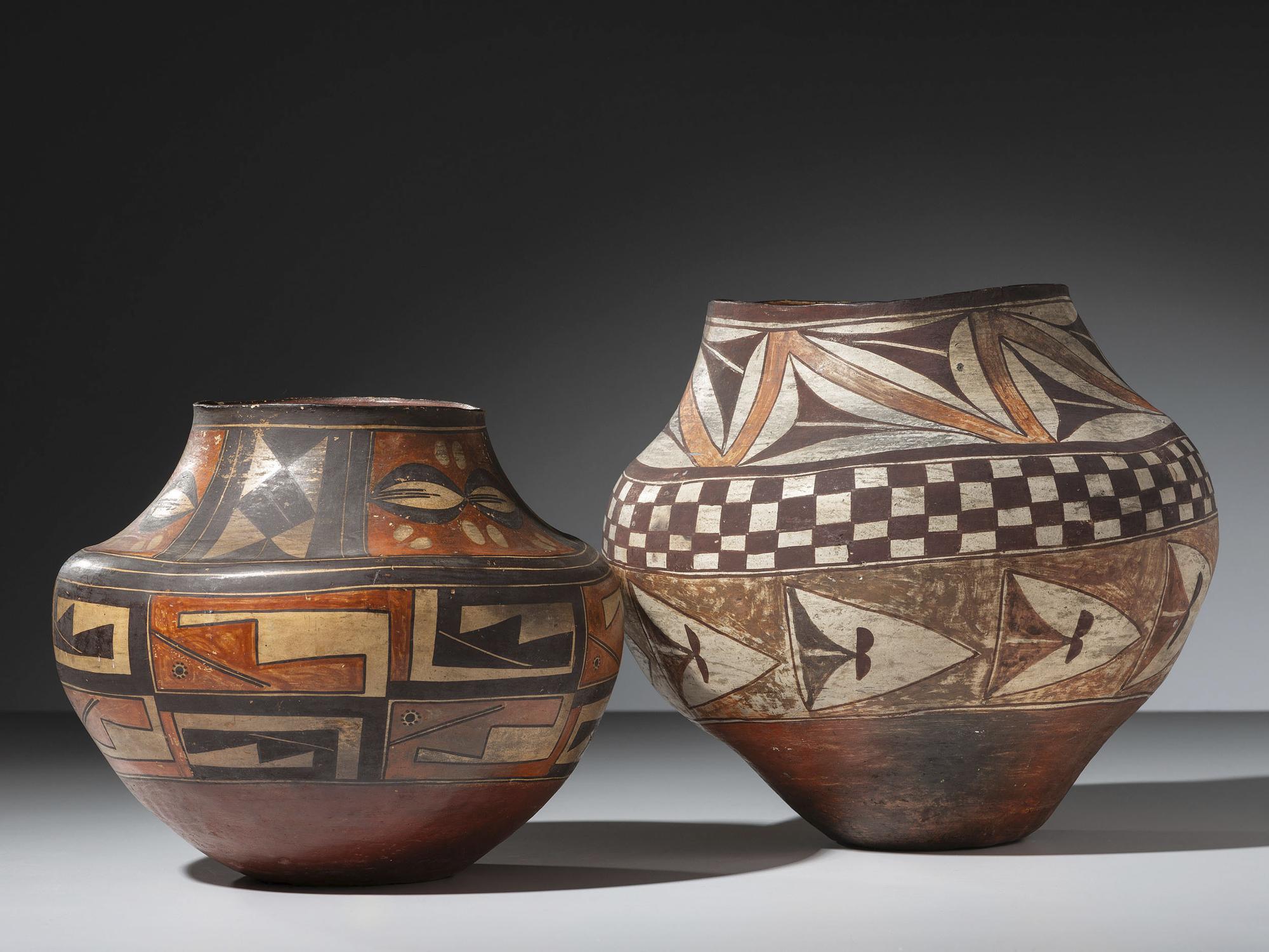 Acoma Polychrome Pottery Jars