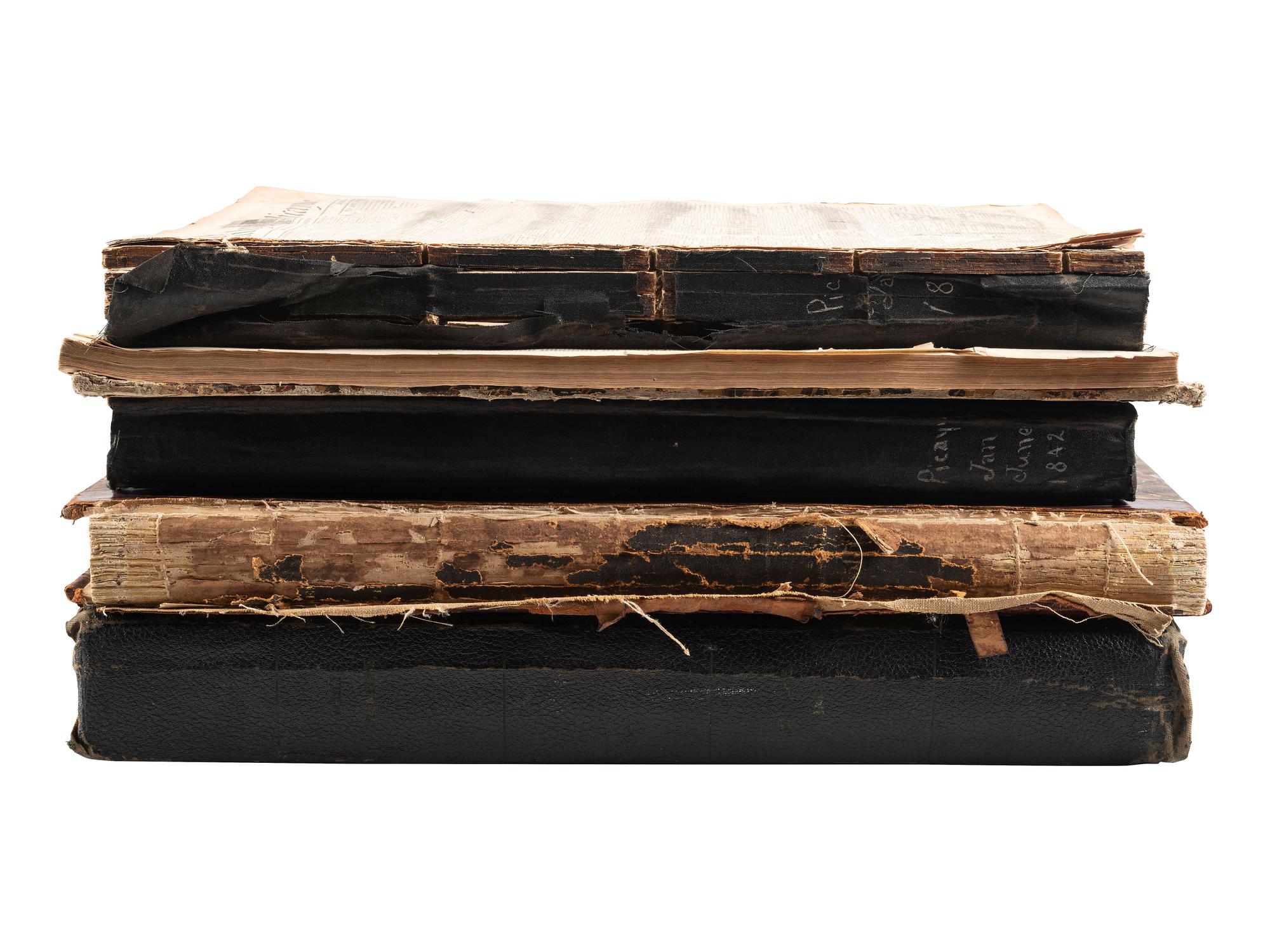 [LOUISIANA -- SLAVERY & ABOLITION]. The Daily Picayune. 763 issues in 5 bound volumes. New Orleans, LA: Lumsden, Kendall, & Co., 1842, 1843, 1848, 1851, 1852.